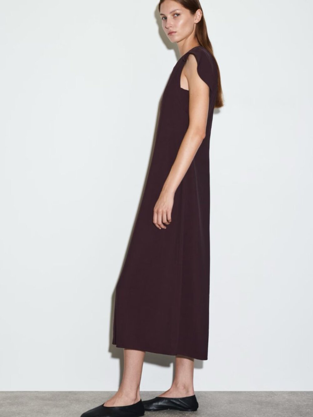 COS CAPE-SHOULDER MIDI DRESS SIZE 12 *NEW WITH TAGS* - Picture 7 of 7